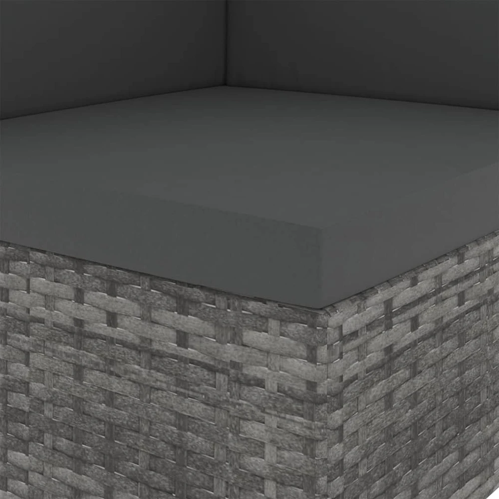 Modulinė kampinė sofa, pilkos spalvos, poliratanas