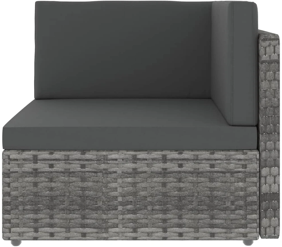 Modulinė kampinė sofa, pilkos spalvos, poliratanas