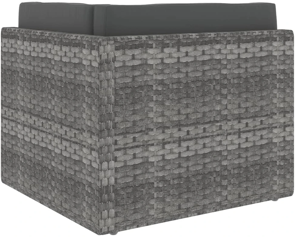Modulinė kampinė sofa, pilkos spalvos, poliratanas