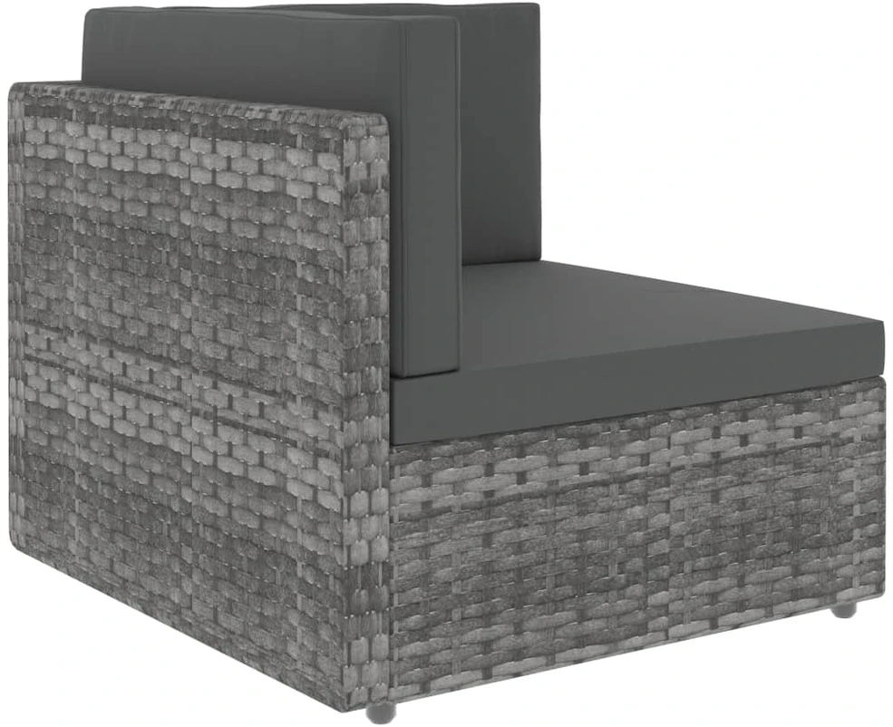 Modulinė kampinė sofa, pilkos spalvos, poliratanas