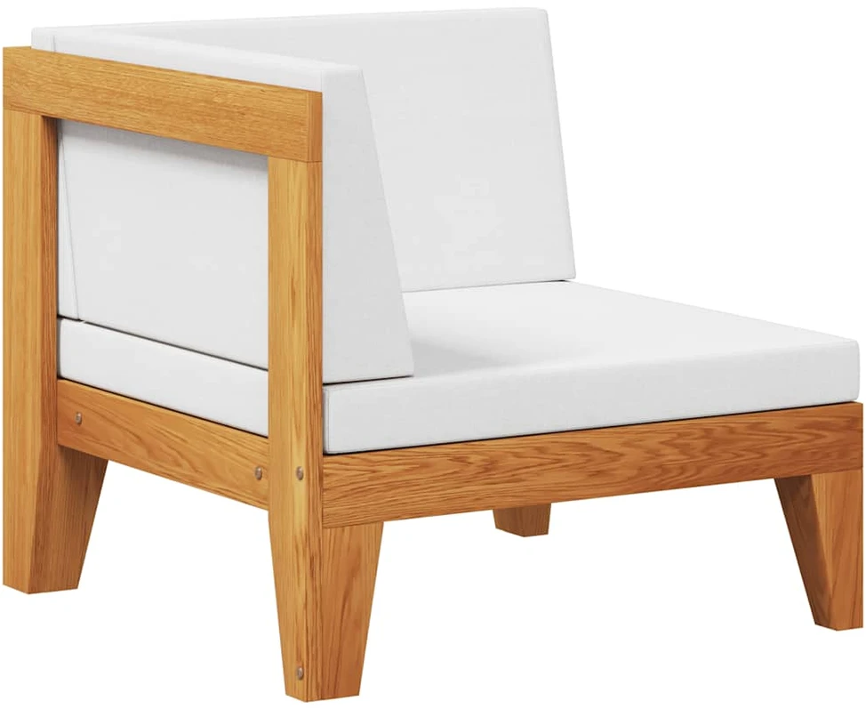 Modulinė kampinė sofa su kreminėmis pagalvėlėmis, akacija