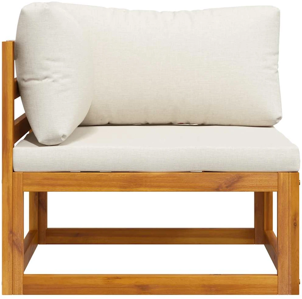 Modulinė kampinė sofa su kreminėmis pagalvėlėmis, akacija