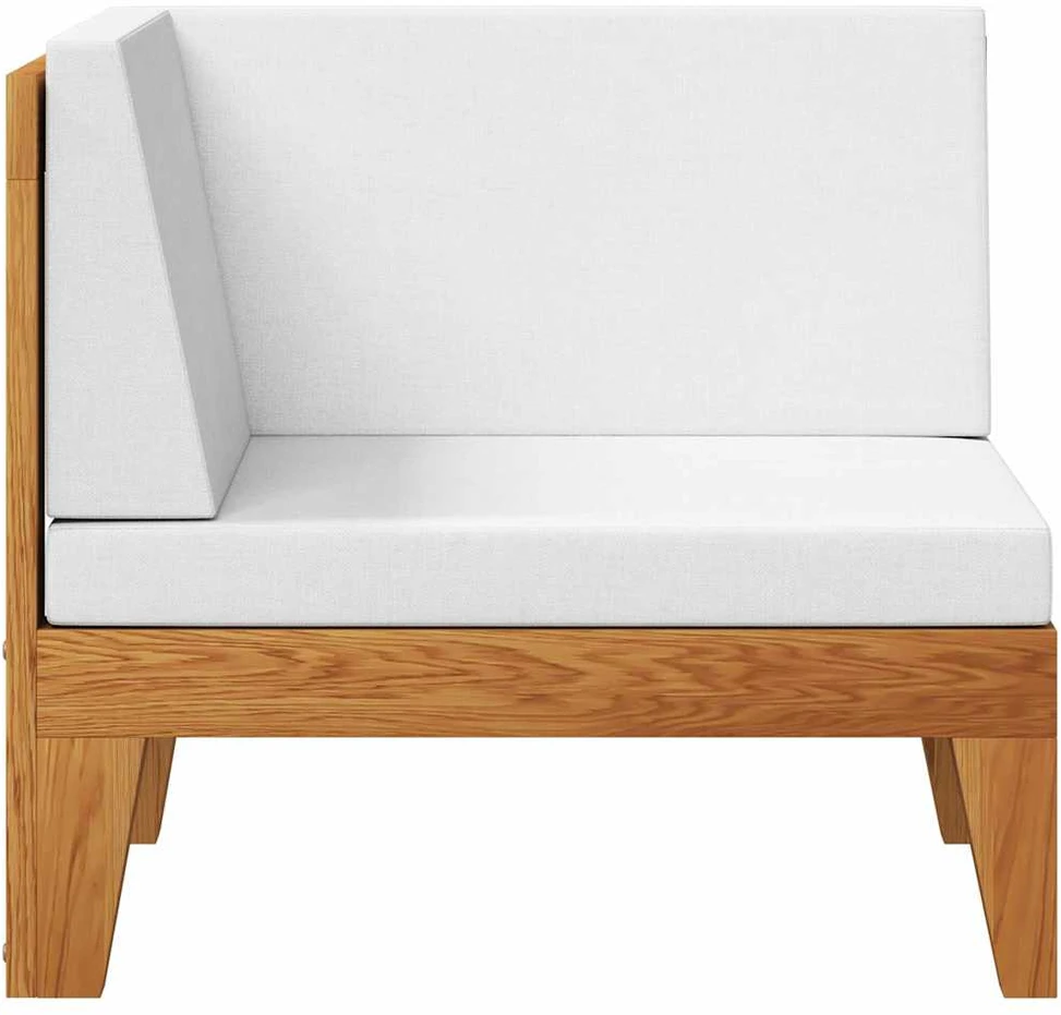 Modulinė kampinė sofa su kreminėmis pagalvėlėmis, akacija