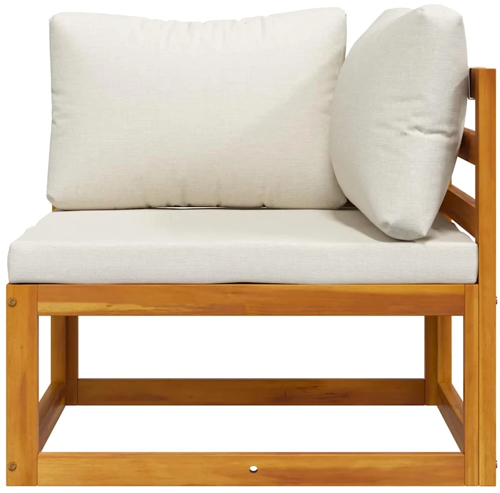 Modulinė kampinė sofa su kreminėmis pagalvėlėmis, akacija