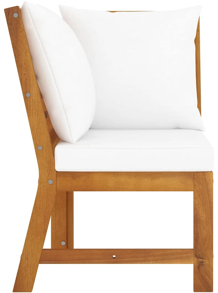 Modulinė kampinė sofa su kreminėmis pagalvėmis, akacija