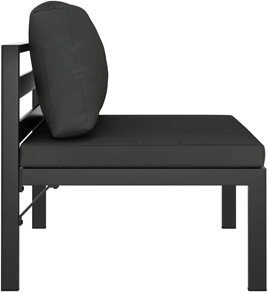 Modulinė vidurinė sofa su pagalvėmis, antracito, aliuminis