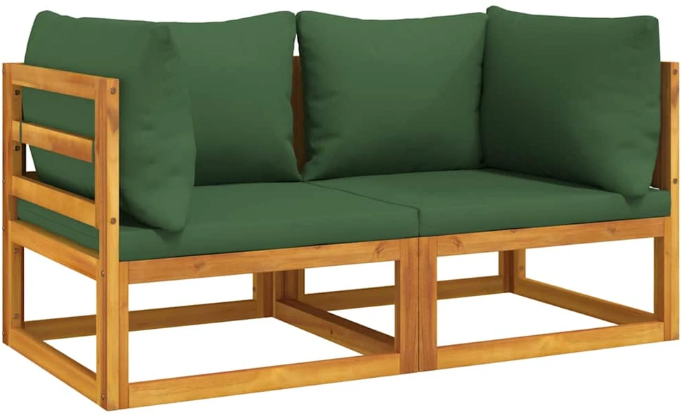 Modulinės kampinės sofos su pagalvėmis, 2vnt., akacijos masyvas