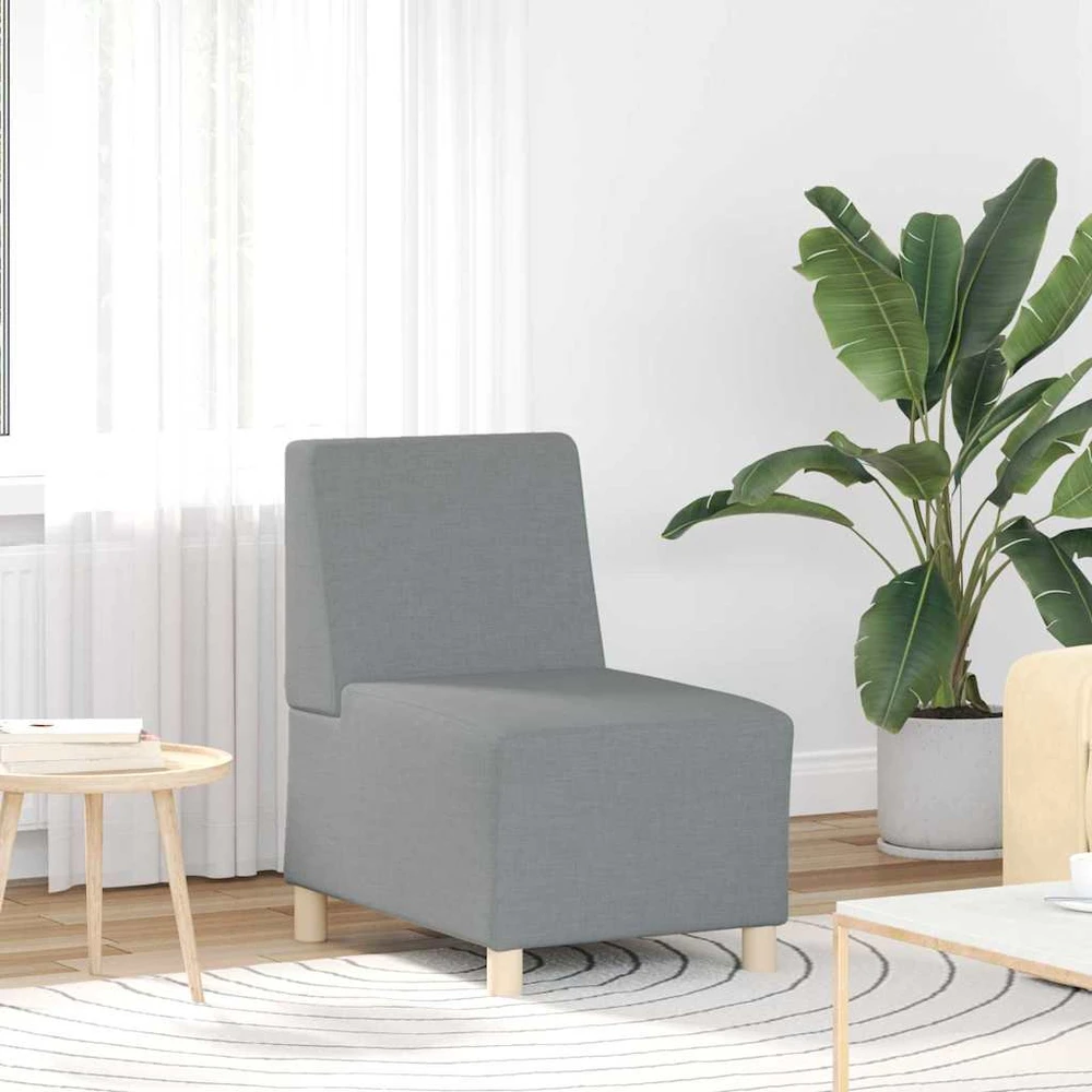Modulinis sofa vienetas be rankų 2 vnt. Šviesiai pilka audinys