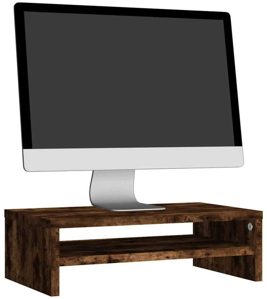 Monitoriaus stovas, dūminio ąžuolo spalvos, 42x24x13cm, mediena