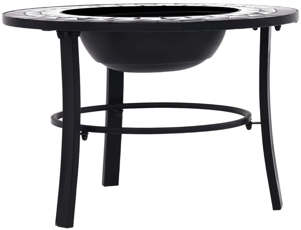 Mozaikinė laužavietė, juodos ir baltos spalvos, 68cm, keramika