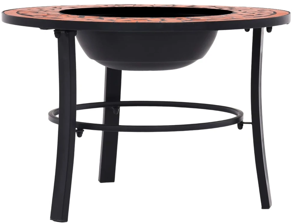 Mozaikinė laužavietė, terakotos spalvos, 68cm, keramika