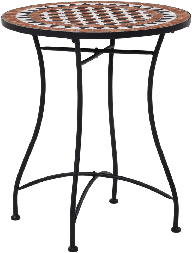 Mozaikinis bistro staliukas, rudos spalvos, 60cm, keramika