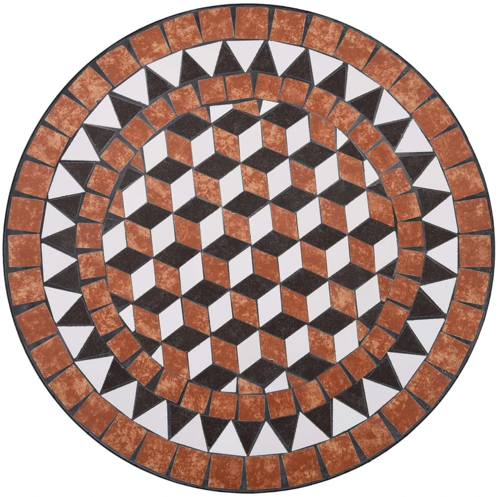 Mozaikinis bistro staliukas, rudos spalvos, 60cm, keramika