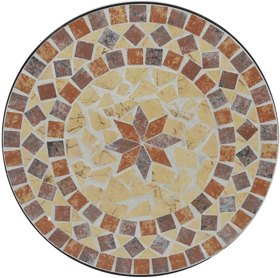 Mozaikinis bistro staliukas, terakota/baltas, 50x70cm, keramika