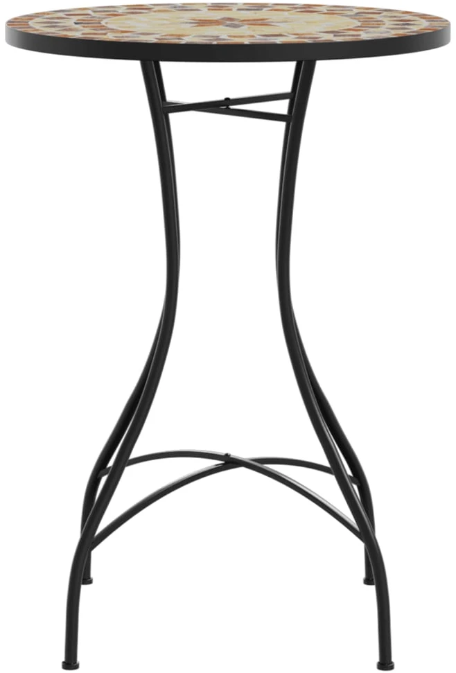 Mozaikinis bistro staliukas, terakota/baltas, 50x70cm, keramika