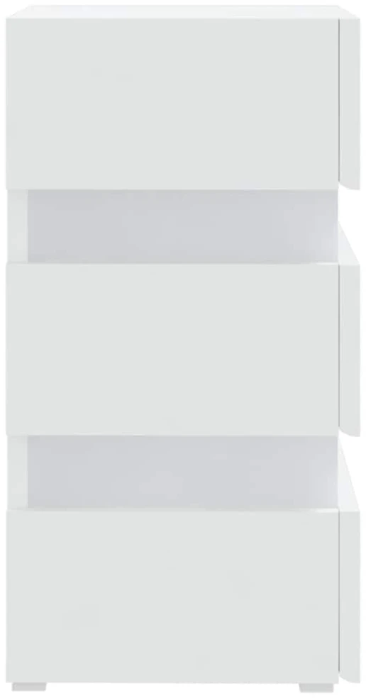 Naktinė spintelė su LED apšvietimu, balta, 45x35x67cm, mediena