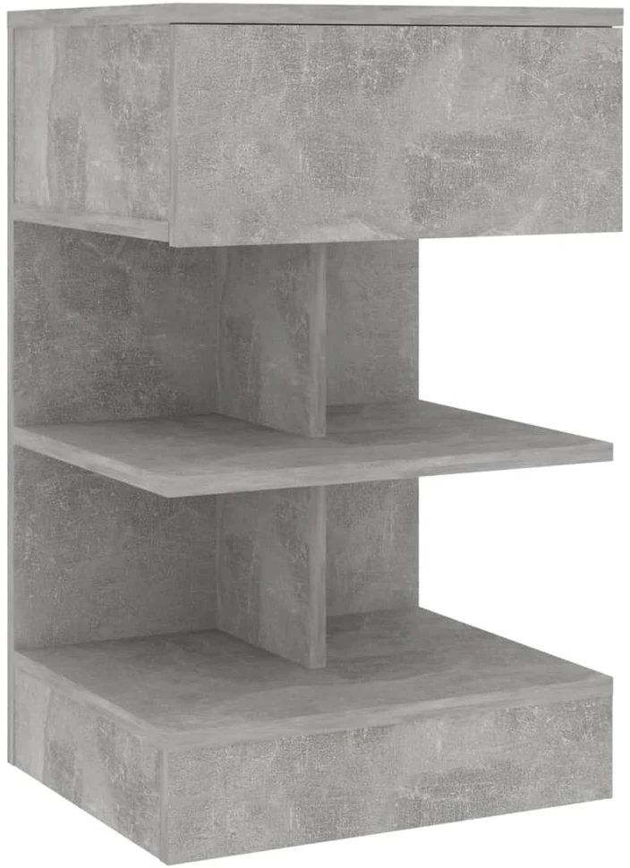 Naktinės spintelės, 2vnt., betono pilkos, 40x35x65cm, MDP