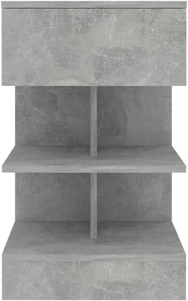 Naktinės spintelės, 2vnt., betono pilkos, 40x35x65cm, MDP