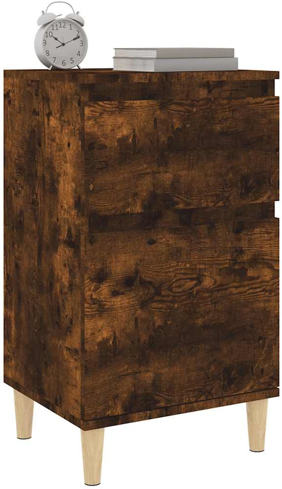 Naktinės spintelės, 2vnt., dūminio ąžuolo spalvos, 40x35x70cm