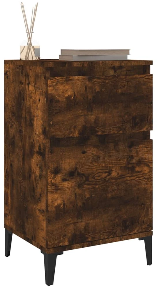 Naktinės spintelės, 2vnt., dūminio ąžuolo spalvos, 40x35x70cm