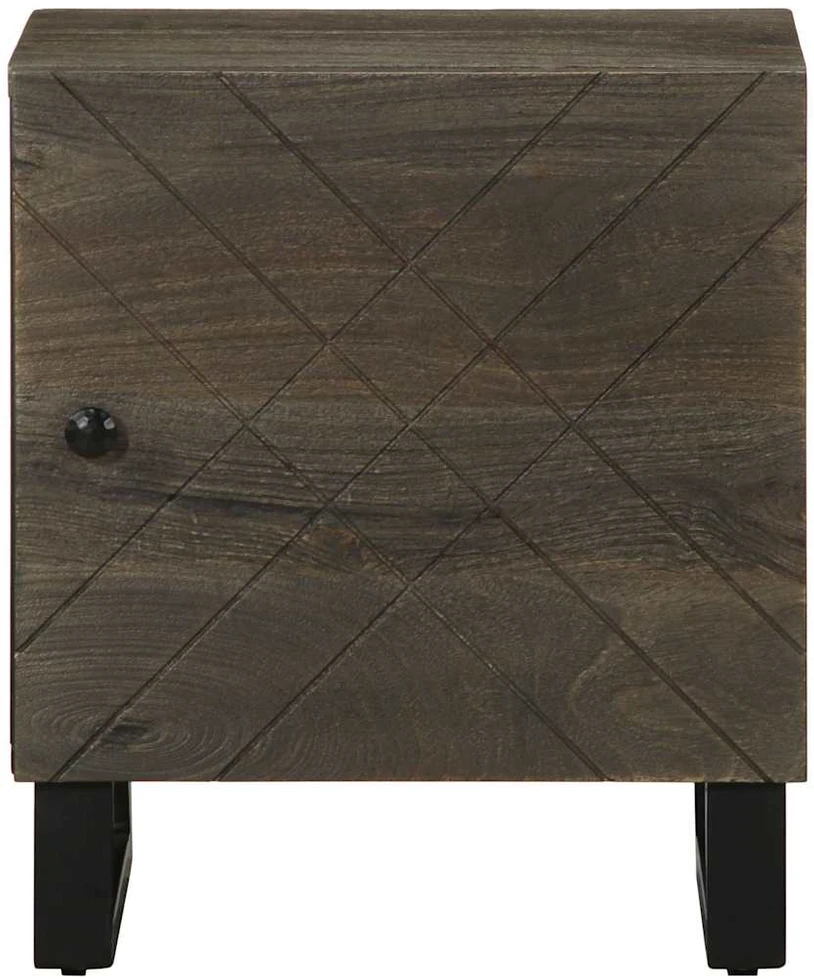 Naktinės spintelės, 2vnt., juodos, 40x33x46cm, mango masyvas