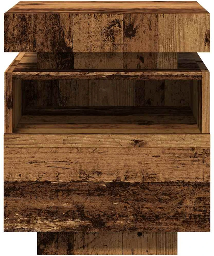 Naktinės spintelės su LED, 2vnt., medienos, 40x39x48,5cm