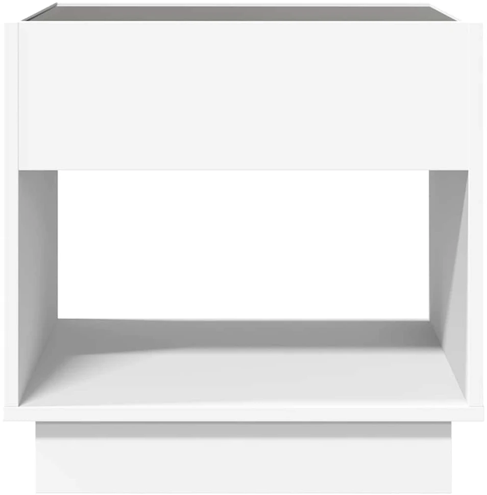 Naktinis staliukas su Infinity LED, baltas, 50x50x50cm