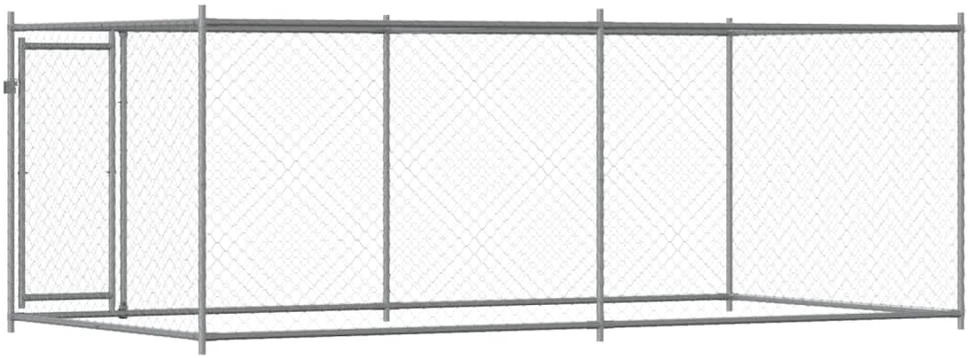Narvas šunims su durimis, pilkas, 4x2x1,5m, plienas