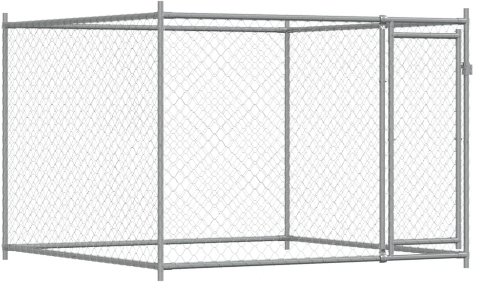 Narvas šunims su durimis, pilkas, 4x2x1,5m, plienas