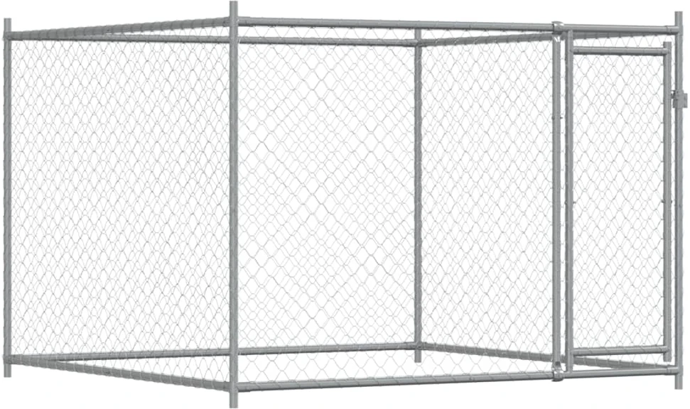 Narvas šunims su durimis, pilkas, 4x2x1,5m, plienas
