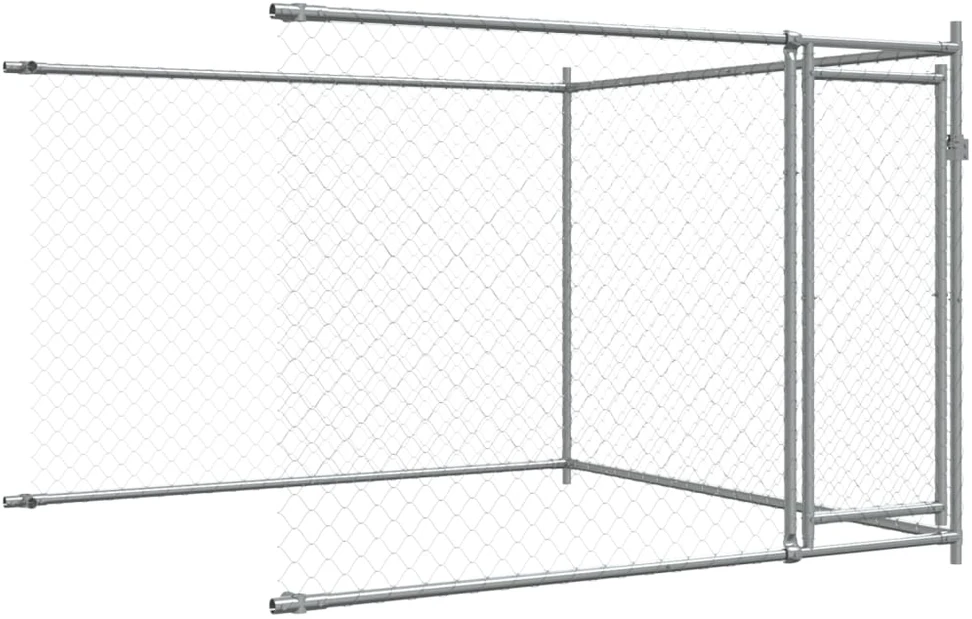 Narvas šunims su durimis, pilkas, 4x2x1,5m, plienas