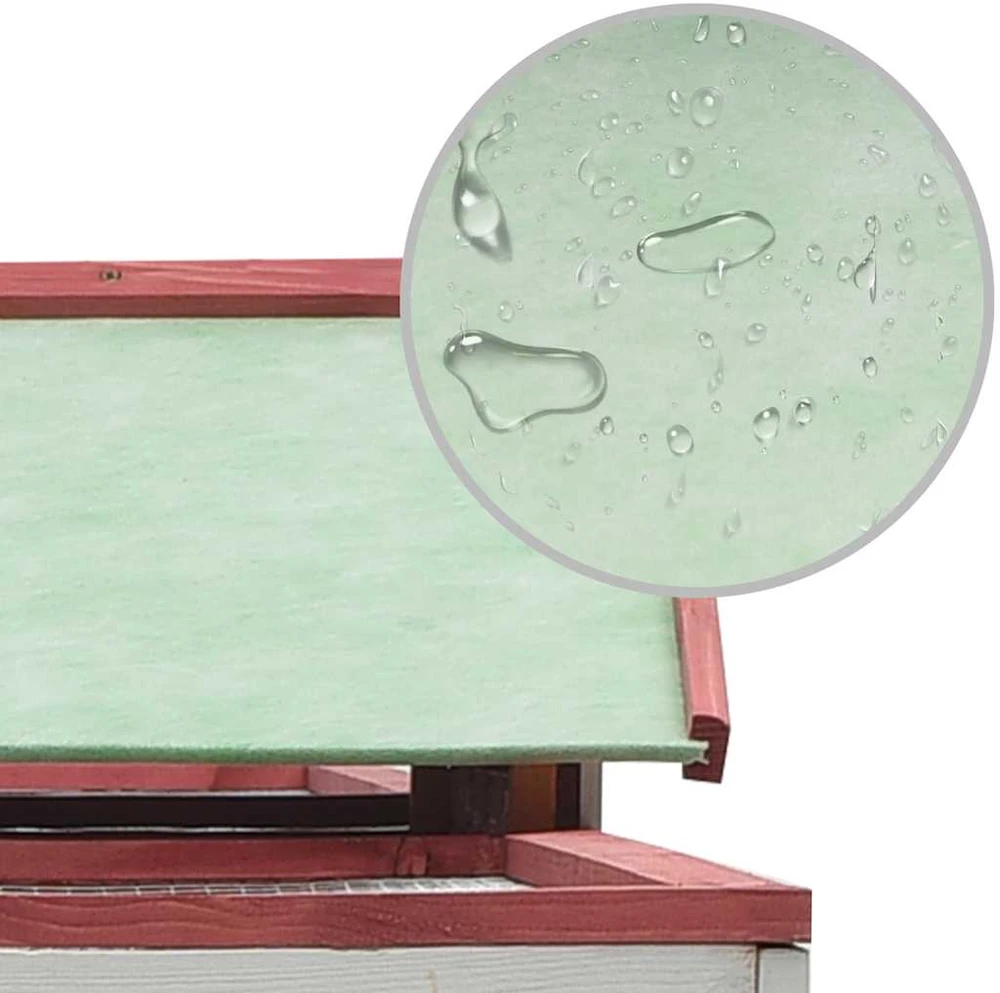 Narvas triušiams, raudonas, 310x70x87 cm, pušies/eglės masyvas