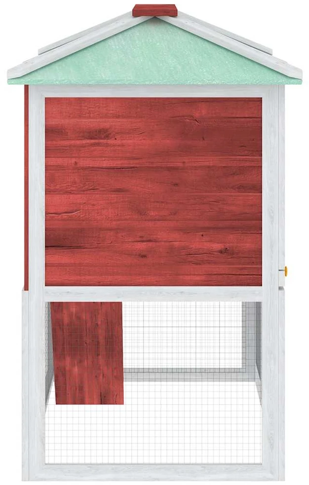 Narvas triušiams, raudonos spalvos, mediena, dviejų aukštų