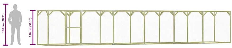 Narvas viščiukams, 1,5x9x1,5m, impregnuota pušies mediena