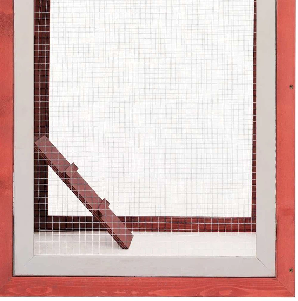 Narvas viščiukams, raudonas, 170x81x110cm, pušies/eglės masyvas