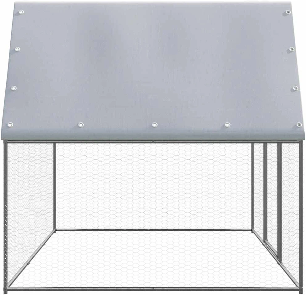 Narvas viščiukams, sidabrinis ir pilkas, 3x2x2m, plienas