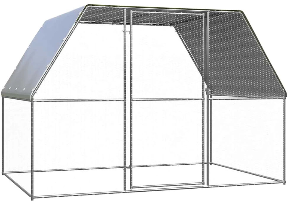 Narvas viščiukams, sidabrinis ir pilkas, 3x2x2m, plienas