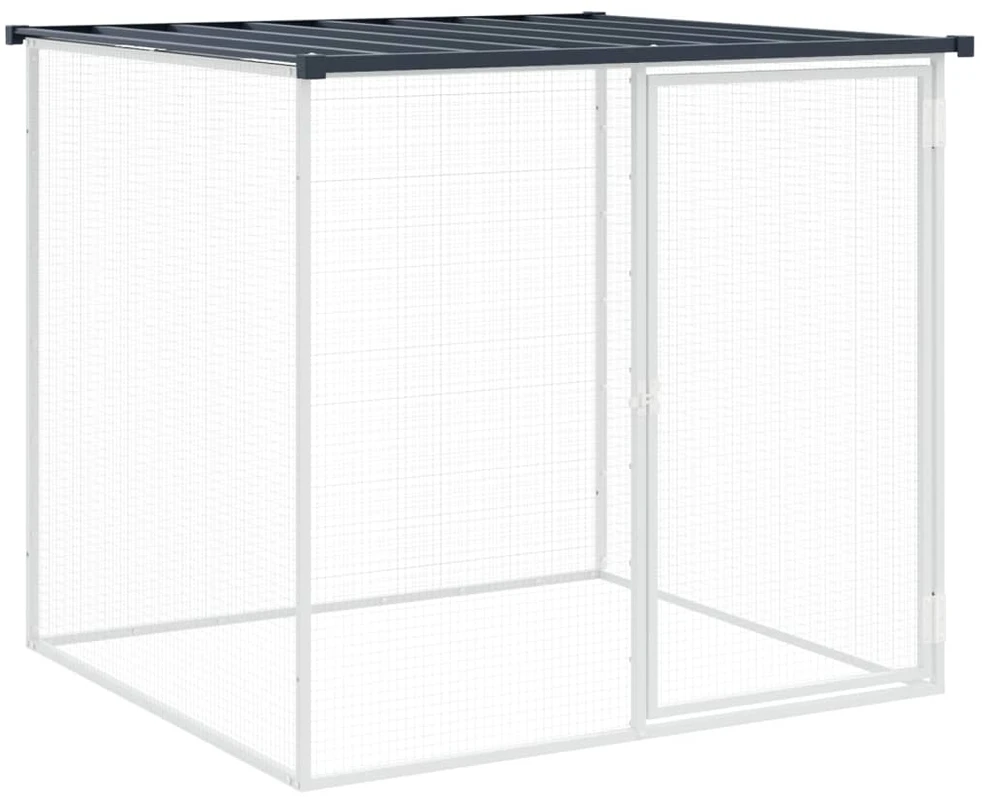 Narvas viščiukams su stogu, antracito, 403x98x90cm, plienas