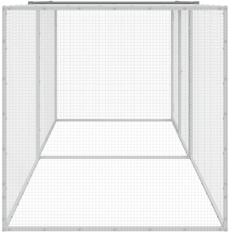 Narvas viščiukams su stogu, pilkas, 203x98x90cm, plienas