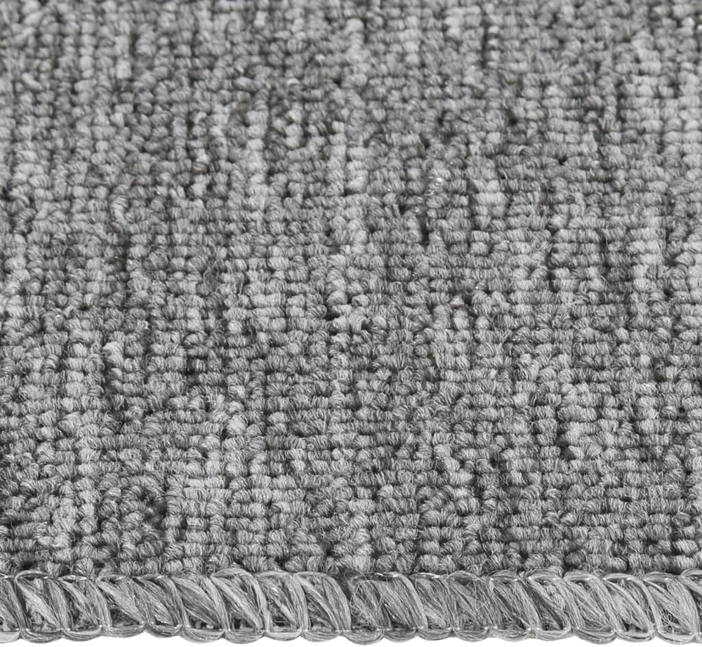 Neslystantys laiptų kilimėliai, 15vnt., pilki, 75x20cm