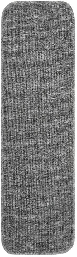 Neslystantys laiptų kilimėliai, 15vnt., pilki, 75x20cm