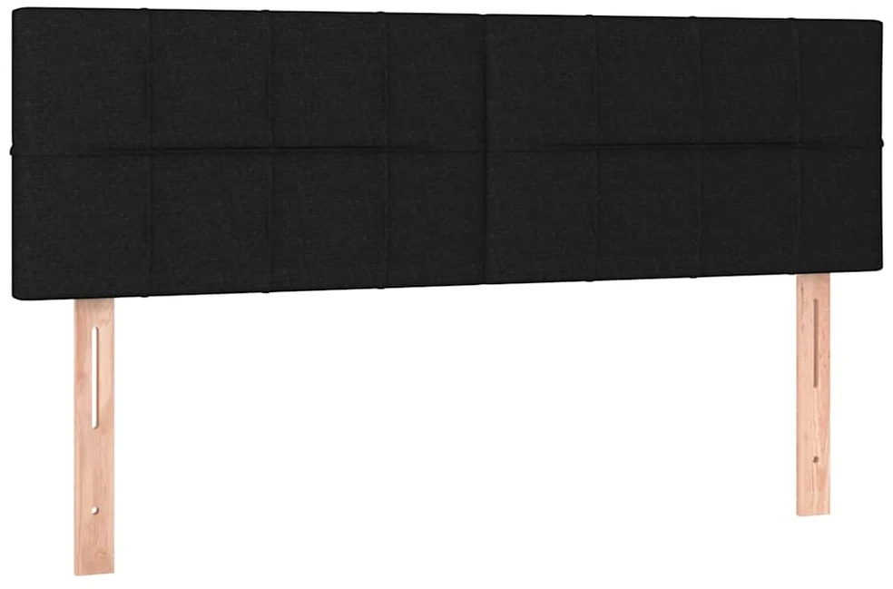 Osmanų lova su čiužiniu ir LED juodas 140x190cm audinys