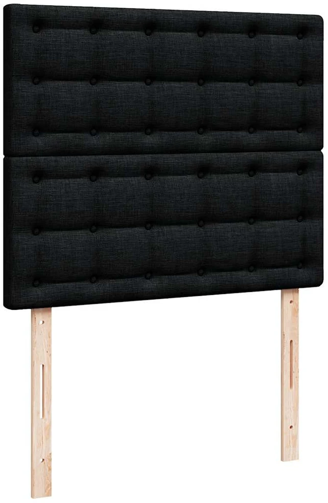 Osmanų lova su čiužiniu ir LED, juodas, 120x190cm, audinys