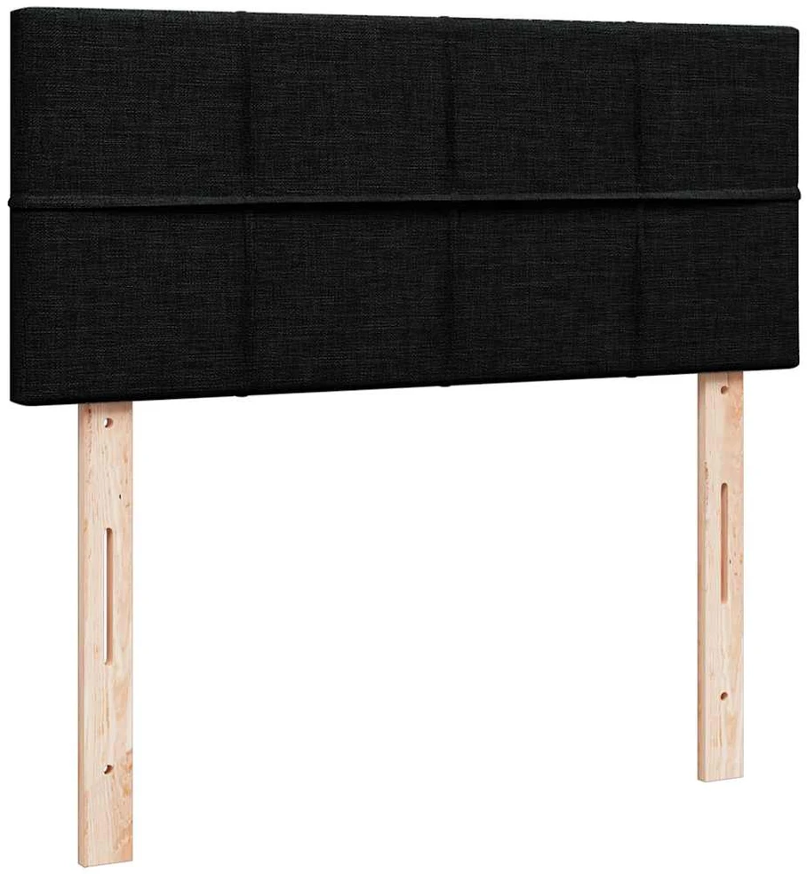 Osmanų lova su čiužiniu ir LED, juodas, 120x190cm, audinys