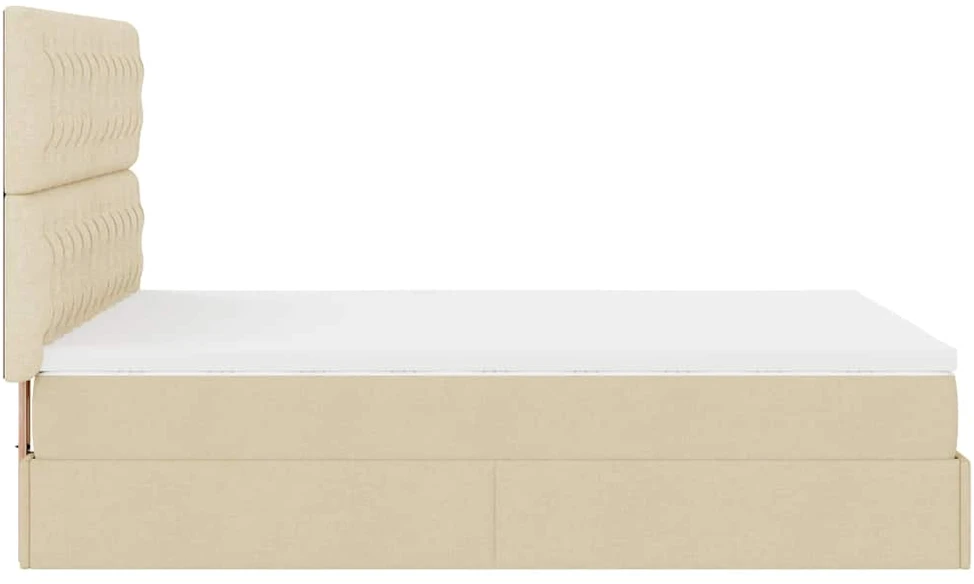 Osmanų lova su čiužiniu ir LED kreminiu 140x190cm audinys