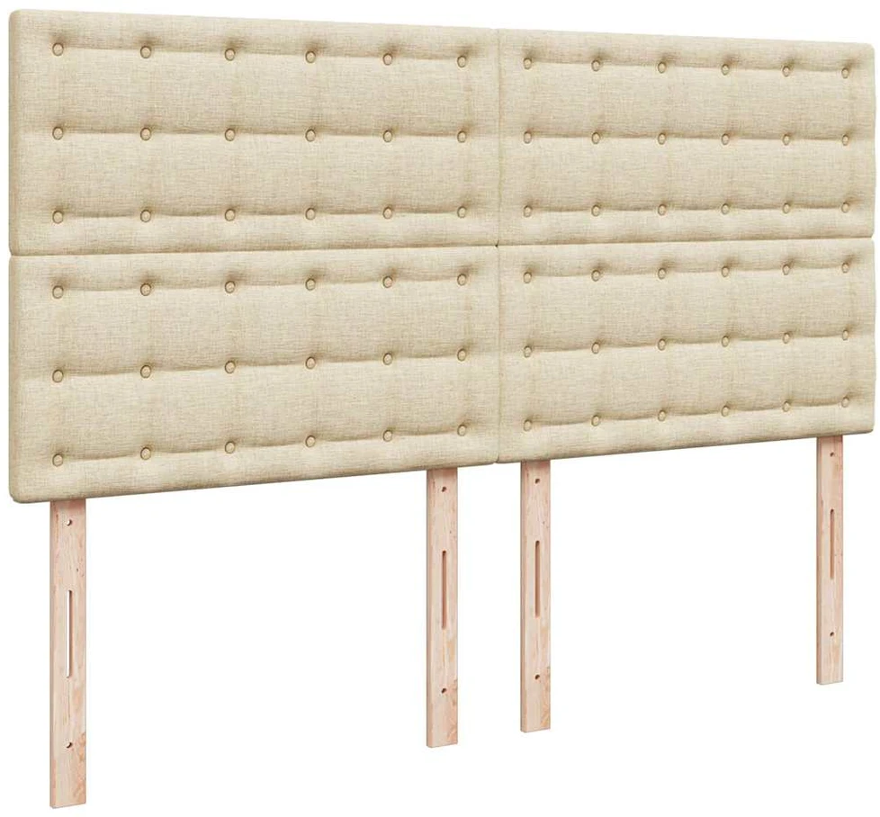 Osmanų lova su čiužiniu ir LED kreminiu 180x200 cm audiniu
