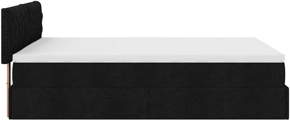 Osmanų lova su čiužiniu ir LED lemputėmis juodas 140x200 cm