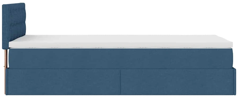 Osmanų lova su čiužiniu ir LED lemputėmis Mėlynas 90x200 cm