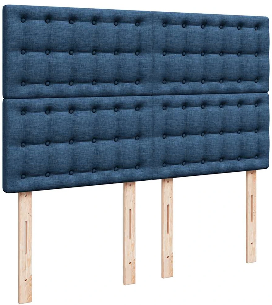 Osmanų lova su čiužiniu ir LED Mėlynas 140x190cm audinys