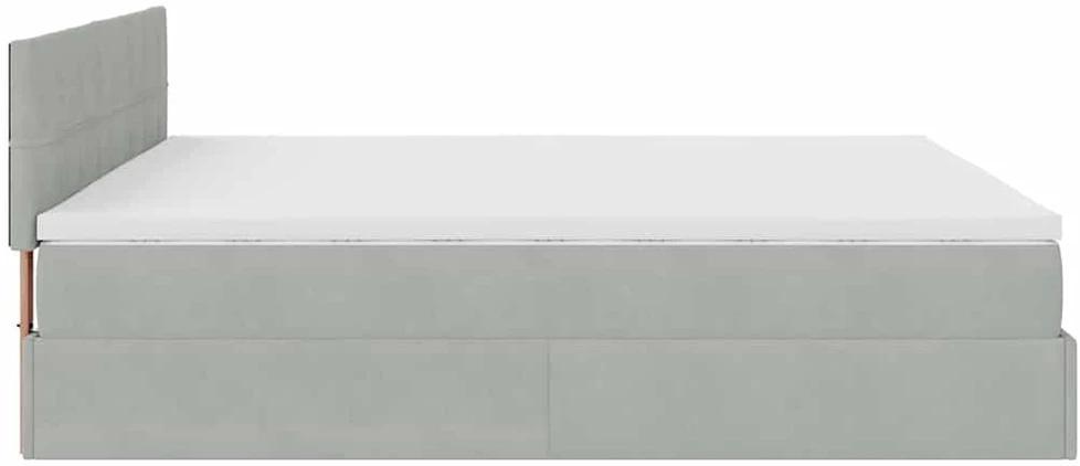 Osmanų lova su čiužiniu ir LED šviesiai pilka 180x200cm Velvet